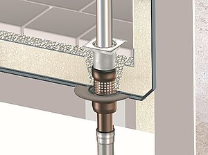 LORO-X balcony drainage as direct drain for inverted roof balcony structures