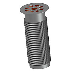 LORO-X 16750.070X LORO-VERSAL drain body 100-170 mm ceiling thickness for upper balconies with flange 103 mm without gasket
