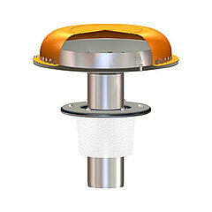 LORO-X 21322.150X LORO-DRAINJET stainless steel emergency drain with clamping flange, two-part with insulation with large cover DN 150