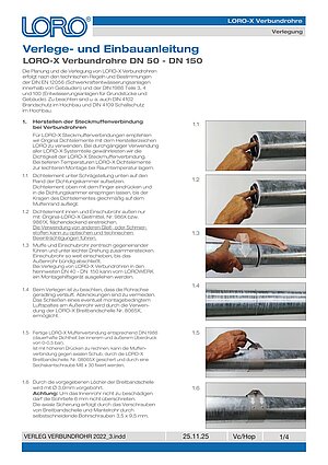Verlegeanleitung LORO-X Verbundrohre – Titelseite (PDF)