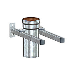 LORO-X 82654.125X downpipe support with fastening bracket and sound insulation DN 125