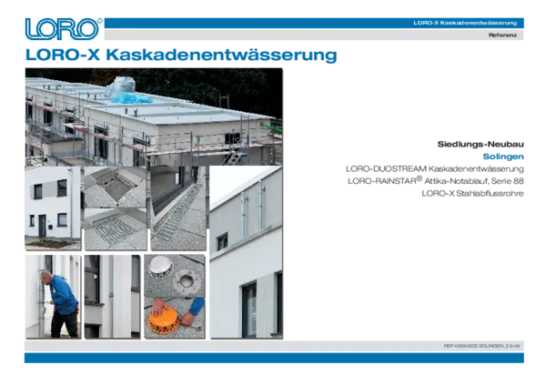 PDF Referenz Kaskadenentwässerung Siedlung Solingen LORO-X