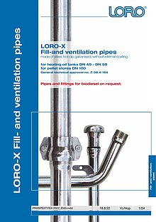 Brochure LORO-X filling and ventilation pipes for fuel oil tanks – Cover page (PDF)