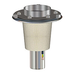 LORO-X 21943.050X LORO-DRAINLET Basic unit for emergency drainage with clamping flange vertical with heat insulation and heating Height 35 mm DN 50