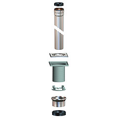 LORO-X 21415.070X mounting set without flange with height adjustment with forwarding pipe 2750 mm Series V-OF DN 70