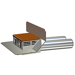 LORO-X 13478.100X DUOSTREAM emergency drain free-standing adhesive flange double pipe for roof terrace DN 100-50