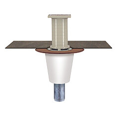 LORO-X 15372.050X balcony drain vertical one-piece with insulation with height adjustment DN 50
