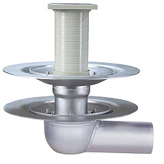 LORO-X 19255.050X LORO-VERSAL single drain, 3°, two-part, without insulation, made of stainless steel DN 50