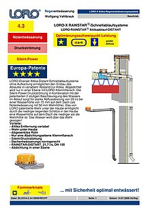 LORO-X RAINSTAR®-Schnellablaufsysteme Attikaablauf-DISTANT 02.09.2008 – Titelseite (PDF)