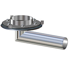 LORO-X 21944.070X LORO-DRAINLET basic unit for emergency drainage with lateral clamping flange without heat insulation Height 35 mm DN 70