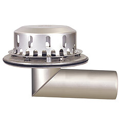 LORO-X 21514.070X LORO-DRAINLET drain in stainless steel with clamping flange, one-piece, side entry, without heat insulation DN 70