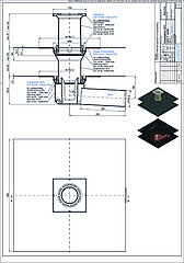 LORO-X 16232.070X direct balcony drain in two parts for balcony floors without thermal insulation DN 70
