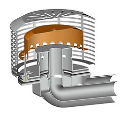 LORO-X 41516.100X Retention Drain Main-Emergency-Combi pressure flow with retention pipe by default DN 100