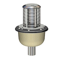 LORO-X 19526.070X LORO-VERSAL drain for pressurised inverted roof with clamping flange screen unit 210 mm DN 70