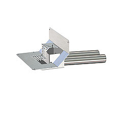 LORO-X 13307.070X DUOFLUX Attika drain made of hot-dip galvanised steel Double pipe Adhesive flange Weir left Free-standing DN70 Series43
