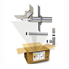 LORO-X B0694.003X BOX Attika drainage with adhesive flange and basin for bitumen sealing DN 100
