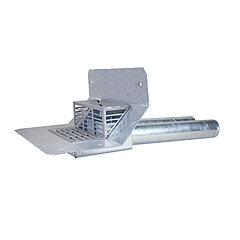 LORO-X 13207.070X DUOFLUX Attika drain made of hot-dip galvanised steel Double pipe Adhesive flange Weir right Free-standing DN70 Series43
