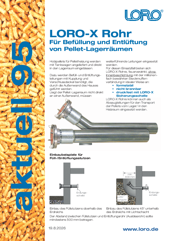 LORO-X Pellet plnicí a odvzdušňovací potrubí PDF
