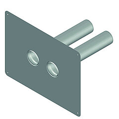 LORO-X 13071.070X VARIO upstand spout with adhesive flange for bending on site with double pipe DN 70 made of stainless steel 1.4301