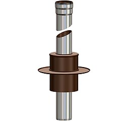 LORO-X 19485.070X Flat roof duct for waterproof concrete with heat insulation and locking flange and ventilation pipe 1060 mm DN 70