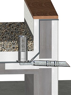 LORO-X parapet drainage as emergency drainage for inverted roofsr