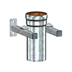 LORO-X 82653.125X downpipe support with fixing bracket and sound insulation DN 125