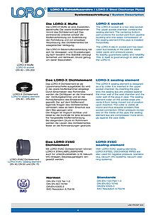 LORO-X Stahlabflussrohre: Systembeschreibung 06.10.2008 – Titelseite (PDF)