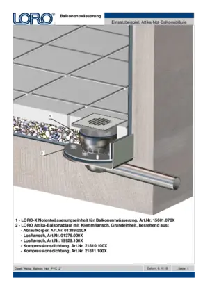 LORO-X emergency drainage unit for balcony drainage