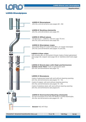 Installation instructions LORO Rain standpipes and downpipes – Cover page (PDF)