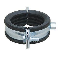 LORO-X 00976.168X pipe clamp with connection thread M12 with sound insulation DN 168