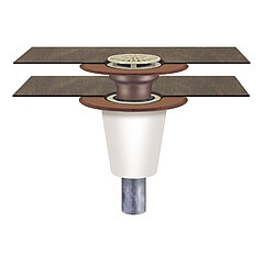 LORO-X 15381.050X balcony drain vertical two-piece with heat insulation DN 50