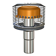 LORO-X 21314.050X LORO-DRAINJET emergency drain stainless steel clamping flange one-piece without insulation variable weir bonnet screen unit DN50 specify height