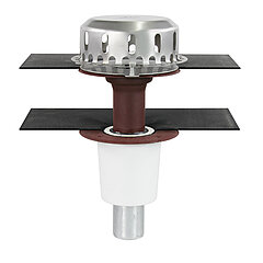 LORO-X 15385.070X flat roof drain, two-part, vertical with insulation DN 70