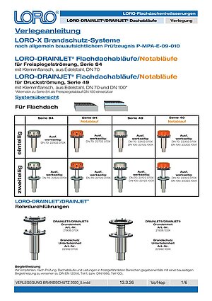 Installation instructions LORO-X fire protection systems – Cover page (PDF)