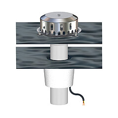 LORO-X 17144.100A LORO roof outlet aluminium two-piece heating vertical DN 100