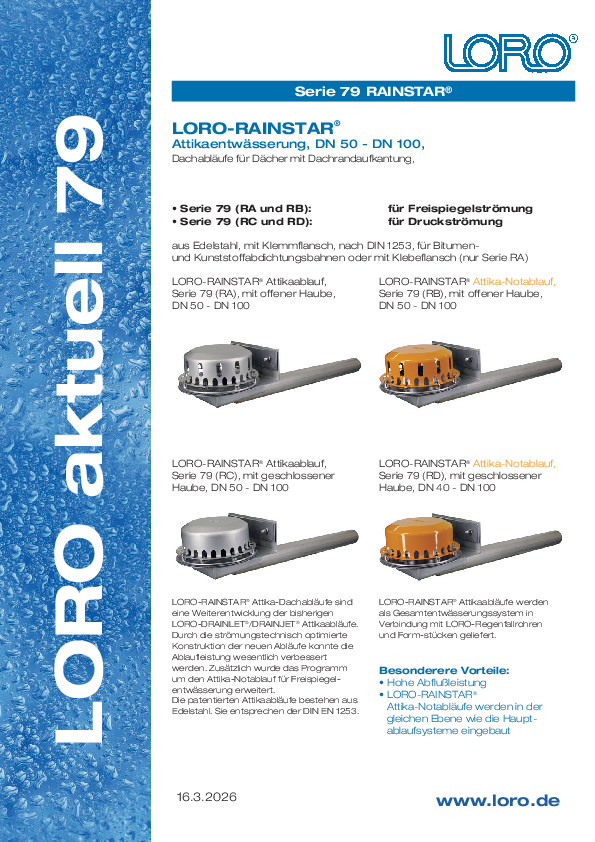 LORO-RAINSTAR Serie 79 teknisk dokumentation