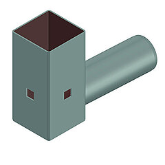LORO-X 19302.100X retention pipe square lateral DN 100/100
