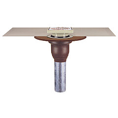 LORO-X 15276.050X balcony drain vertical one-piece without insulation DN50 with height adjustment VS-connection sleeve