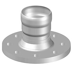 LORO-X 82511.070C LORO-XC connecting piece stainless steel with socket and flange DN 70