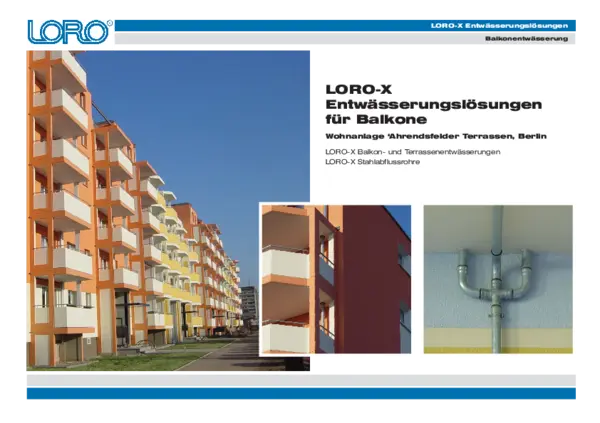 Mehrfamilienhaus Balkone mit LORO-X Balkonentwässerung
