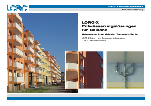 Balkoni stambene zgrade s LORO-X balkonskim odvodom