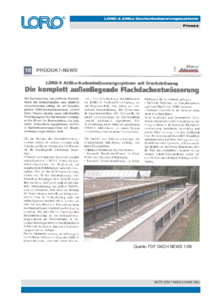 Die komplett außenliegende Flachdachentwässerung