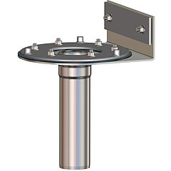 LORO-X 21824.070X LORO-pipe penetration with upstand, one-piece, without insulation, vertical with clamping flange for plastic DN 70