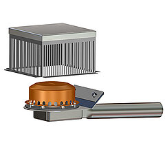 LORO-X 13634.100X LORO-Attika emergency drain pressure flow for inverted roof with clamping flange for bitumen with inspection shaft DN 100