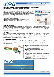 LORO-X Haupt-Not-Kombi Attika-Dachentwässerungssystem 25.07.2008 – Titelseite (PDF)