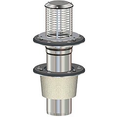 LORO-X 21533.150X LORO roof outlet stainless steel clamping flange vertical two-piece with insulation DN 150