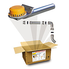 LORO-X B0482.002X BOX Attika emergency drain for pressurised water supply with clamping flange for bitumen DN 100