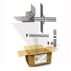 LORO-X B0650.003X BOX Attika drainage with adhesive flange and basin for bitumen sealing DN 70