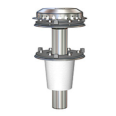 LORO-X 21132.070X LORO-DRAINJET with flat cover stainless steel with clamping flange one-piece with insulation, DN 70