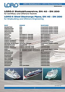 LORO-X Schiffbau und Offshore-Technik: Referenzen 01.10.2008 – Titelseite (PDF)